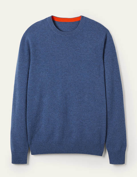 Kaschmirpullover mit Rundhalsausschnitt - Blau Kaschmirpullover mit Rundhalsausschnitt - Blau