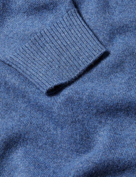 Kaschmirpullover mit Rundhalsausschnitt - Blau Kaschmirpullover mit Rundhalsausschnitt - Blau