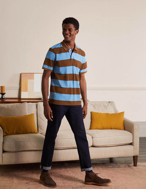 Piqué Polo - Lichen/ Cacao Stripe Piqué Polo - Lichen/ Cacao Stripe