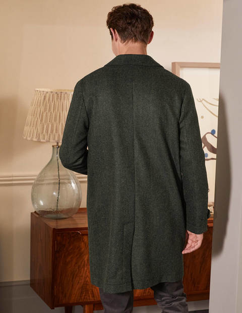 Eldon British Tweed Overcoat - Richmond Green Herringbone Eldon British Tweed Overcoat - Richmond Green Herringbone