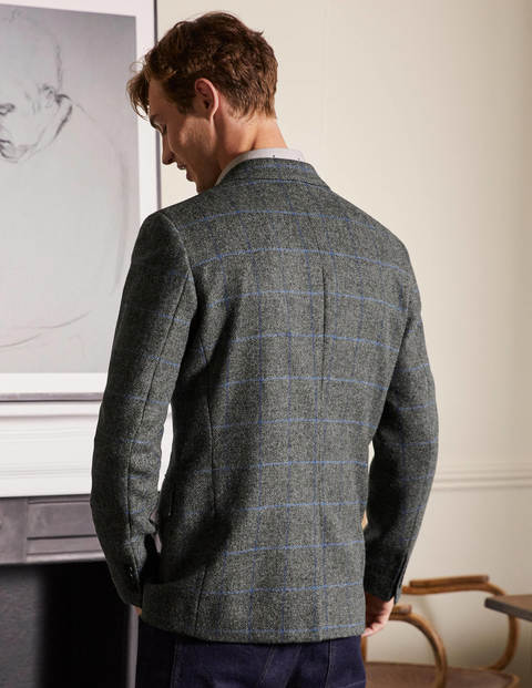 Caldey Blazer aus britischem Tweed - Anthrazit, Grobe Karos Caldey Blazer aus britischem Tweed - Anthrazit, Grobe Karos