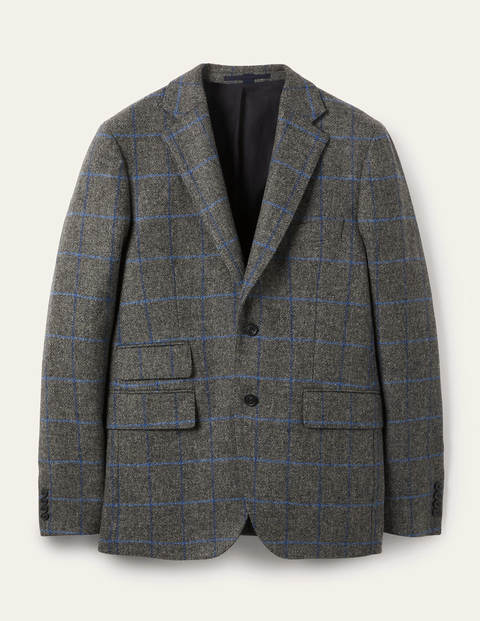 Caldey Blazer aus britischem Tweed - Anthrazit, Grobe Karos Caldey Blazer aus britischem Tweed - Anthrazit, Grobe Karos