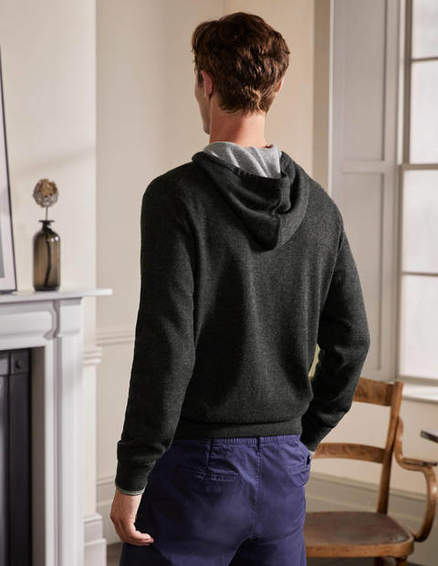 Cashmere Blend Hoodie - Dark Grey Melange Cashmere Blend Hoodie - Dark Grey Melange
