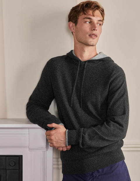 Cashmere Blend Hoodie - Dark Grey Melange Cashmere Blend Hoodie - Dark Grey Melange
