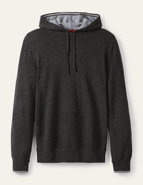 Cashmere Blend Hoodie - Dark Grey Melange Cashmere Blend Hoodie - Dark Grey Melange