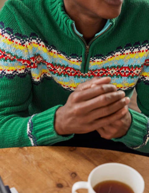 Troyer mit Fair-Isle-Muster - Billardtuchgrün, Fair-Isle-Muster Troyer mit Fair-Isle-Muster - Billardtuchgrün, Fair-Isle-Muster