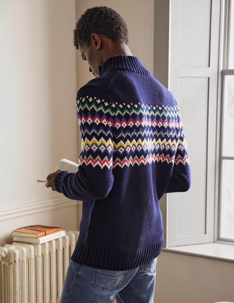 Fair Isle Half-Zip - Bright Navy Fairisle Fair Isle Half-Zip - Bright Navy Fairisle