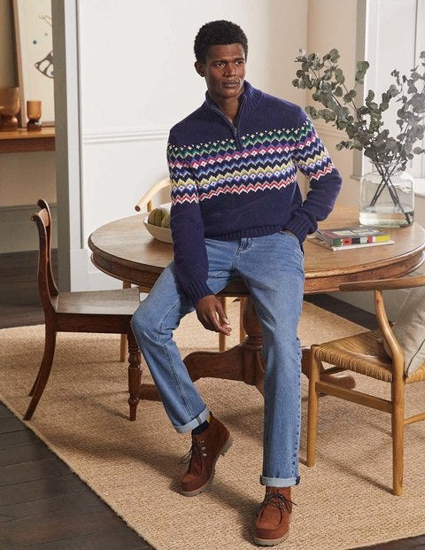 Fair Isle Half-Zip - Bright Navy Fairisle Fair Isle Half-Zip - Bright Navy Fairisle