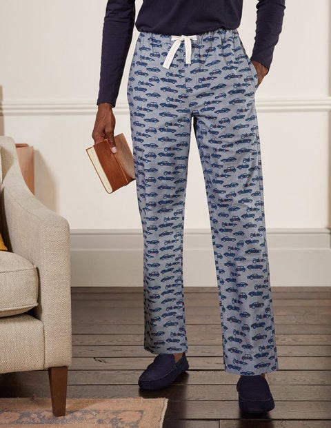 Cotton Poplin Pyjama Bottoms - Chambray Vintage Cars Cotton Poplin Pyjama Bottoms - Chambray Vintage Cars