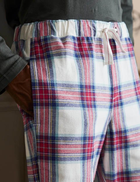 Pyjamahose aus gebürsteter Baumwolle - Naturweiß/Rockabilly-Rot, Kariert Pyjamahose aus gebürsteter Baumwolle - Naturweiß/Rockabilly-Rot, Kariert