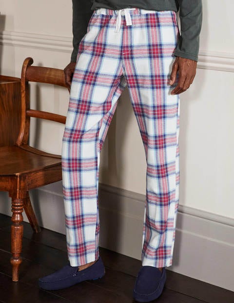 Pyjamahose aus gebürsteter Baumwolle - Naturweiß/Rockabilly-Rot, Kariert Pyjamahose aus gebürsteter Baumwolle - Naturweiß/Rockabilly-Rot, Kariert