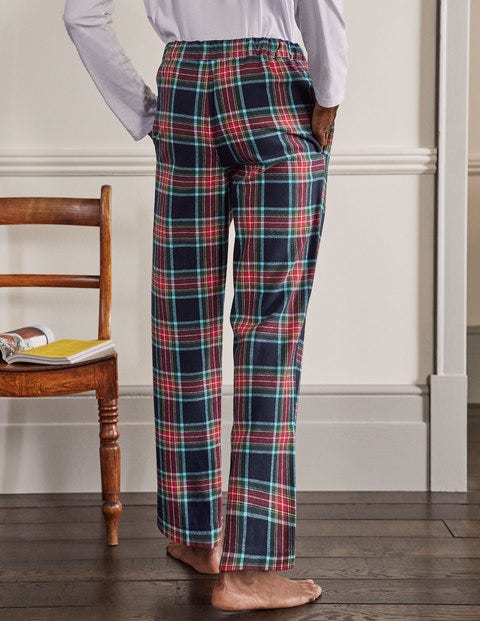 Brushed Cotton Pajama Bottoms - Navy/ Rockabilly Red Check Brushed Cotton Pajama Bottoms - Navy/ Rockabilly Red Check