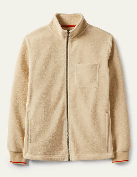 Sherpa-Jacke mit durchgehendem Reißverschluss - Ecru Sherpa-Jacke mit durchgehendem Reißverschluss - Ecru