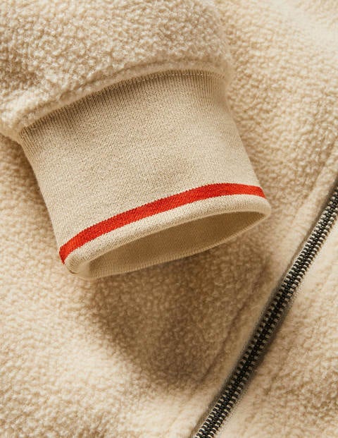 Sherpa-Jacke mit durchgehendem Reißverschluss - Ecru Sherpa-Jacke mit durchgehendem Reißverschluss - Ecru