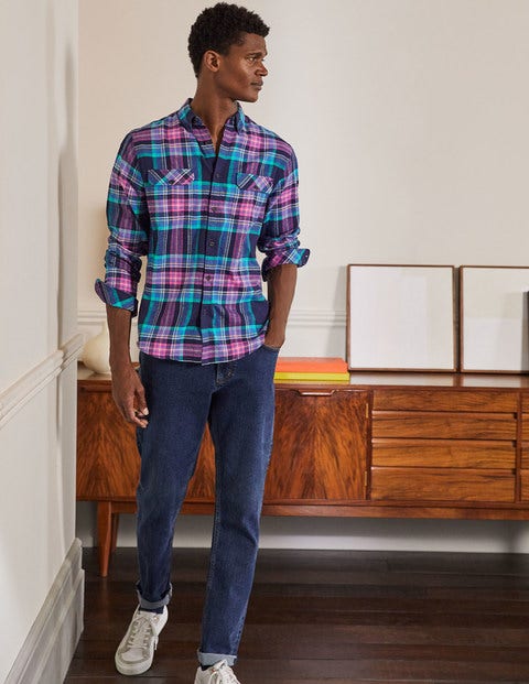 Julian Shirt - Navy/ Bright Petal Check Julian Shirt - Navy/ Bright Petal Check