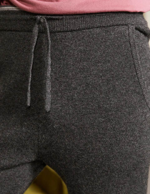 Cashmere Knitted Joggers - Dark Grey Melange