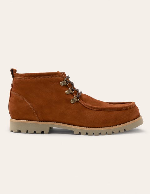 Suede Lace Up Boot - Light Brown