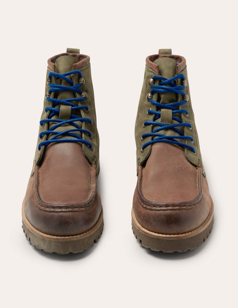Chukka-Boots aus Leder - Schokobraun/Flaschengrün Chukka-Boots aus Leder - Schokobraun/Flaschengrün