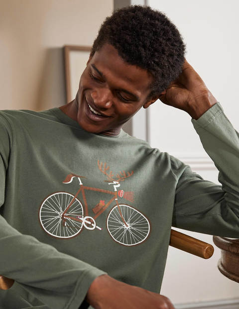 Long Sleeve Graphic T-Shirt - Castleton Reindeer Bike Long Sleeve Graphic T-Shirt - Castleton Reindeer Bike
