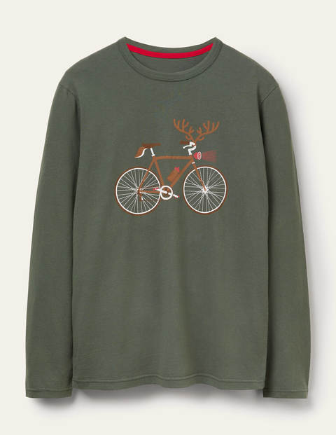 Long Sleeve Graphic T-Shirt - Castleton Reindeer Bike Long Sleeve Graphic T-Shirt - Castleton Reindeer Bike
