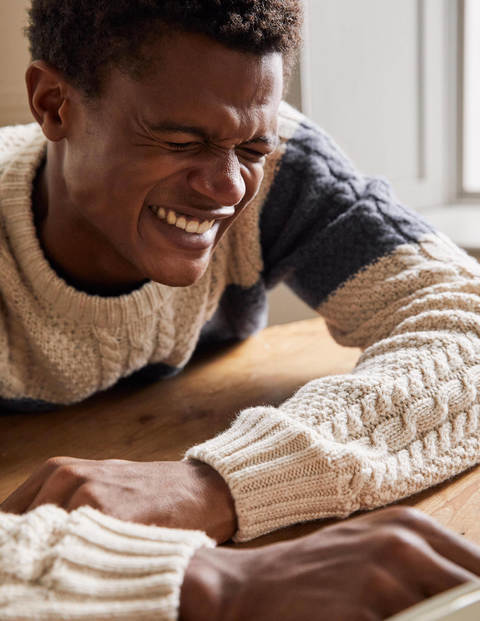Paul jumper - Oatmeal/ Navy Paul jumper - Oatmeal/ Navy