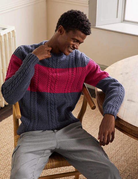 Paul Sweater - Navy/ Magenta Pink Paul Sweater - Navy/ Magenta Pink