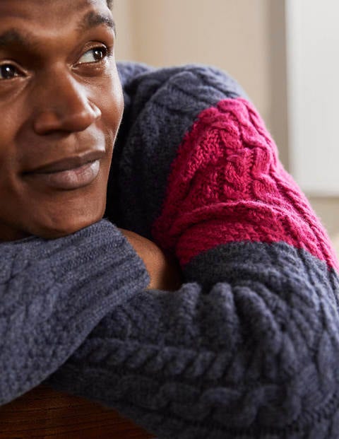 Paul Sweater - Navy/ Magenta Pink Paul Sweater - Navy/ Magenta Pink