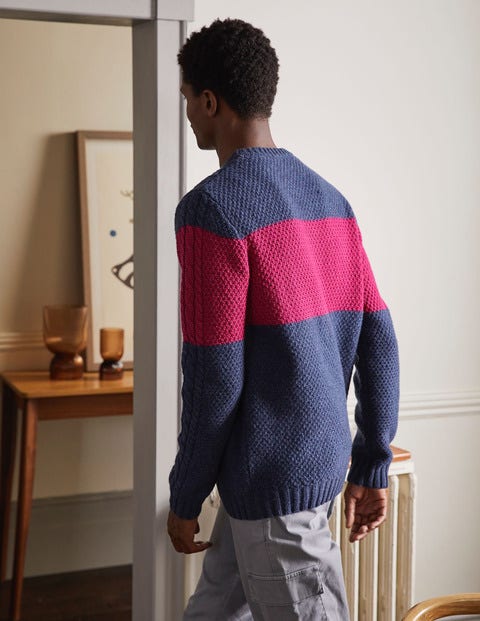 Paul Sweater - Navy/ Magenta Pink Paul Sweater - Navy/ Magenta Pink