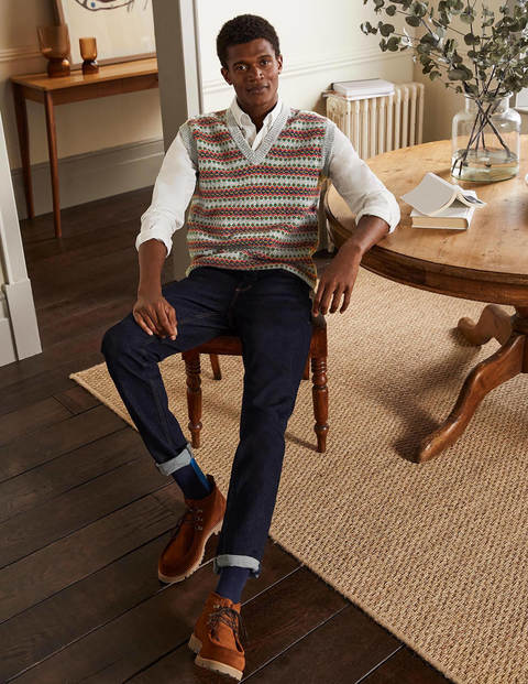 Lambswool Sweater Vest - Grey Fairisle Lambswool Sweater Vest - Grey Fairisle