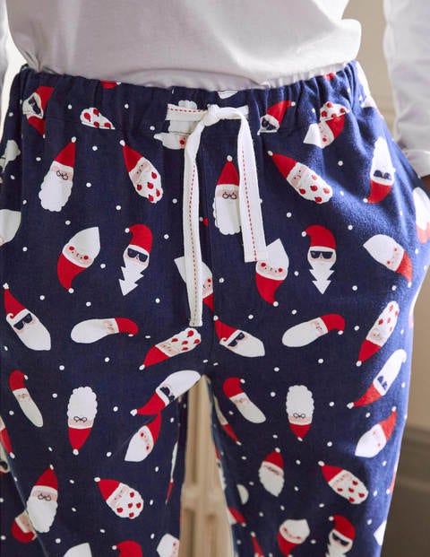 Printed Pyjama Bottoms - Navy Father Christmas Printed Pyjama Bottoms - Navy Father Christmas