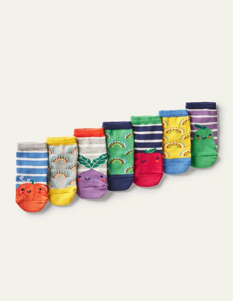 Box mit Socken im 7er-Pack (Baby Jungen) - Regenbogen, Garten