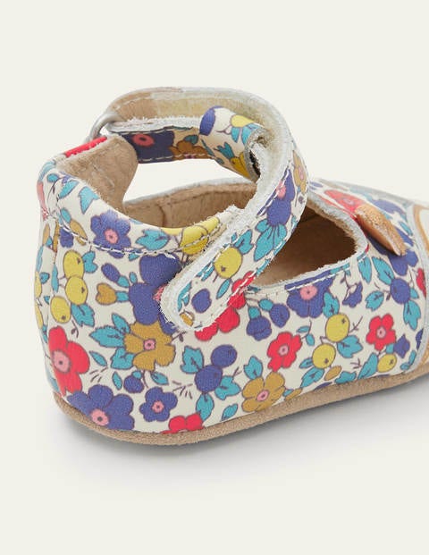 Novelty Leather Baby Shoes - Floral Fox Novelty Leather Baby Shoes - Floral Fox