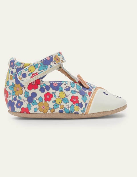 Novelty Leather Baby Shoes - Floral Fox Novelty Leather Baby Shoes - Floral Fox
