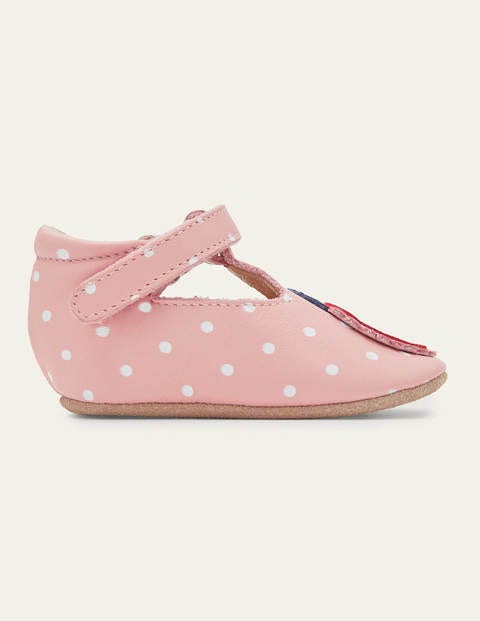 Novelty Leather Baby Shoes - Pink Ladybird