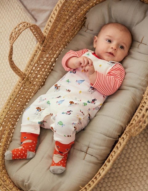 Organic Pets Dungaree Set - Ivory Pet Friends Organic Pets Dungaree Set - Ivory Pet Friends