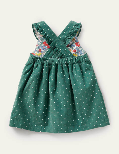 Getupftes Cord-Latzkleid mit Applikation - Sardiniengrün, Füchse Getupftes Cord-Latzkleid mit Applikation - Sardiniengrün, Füchse