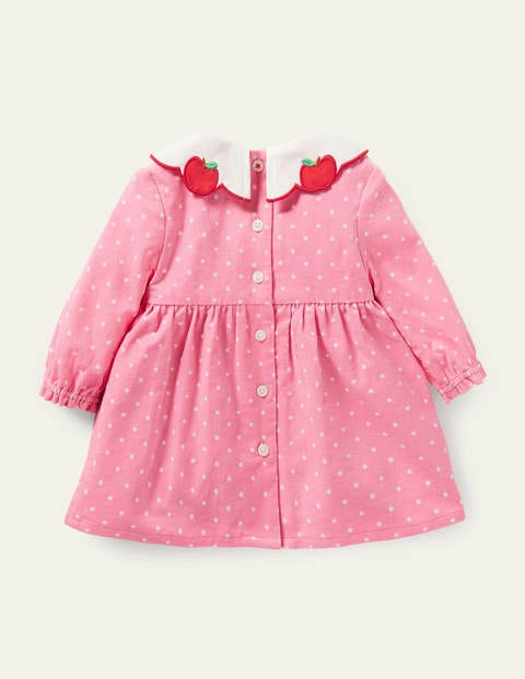 Cord-Kleid mit Apfel-Kragen - Kirschblütenrosa, Pünktchen Cord-Kleid mit Apfel-Kragen - Kirschblütenrosa, Pünktchen