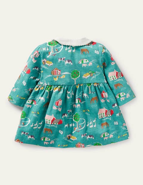 Jersey Collared Dress - Brook Blue Farmyard Jersey Collared Dress - Brook Blue Farmyard