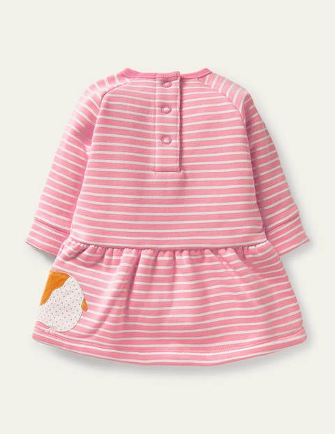 Bequemes Sweatshirt-Kleid - Kirschblütenrosa/Naturweiß, Meerschweinchen Bequemes Sweatshirt-Kleid - Kirschblütenrosa/Naturweiß, Meerschweinchen