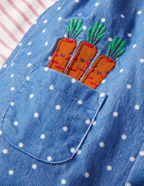Cord Dungaree Set - Elizabethan Blue Bunnies Cord Dungaree Set - Elizabethan Blue Bunnies