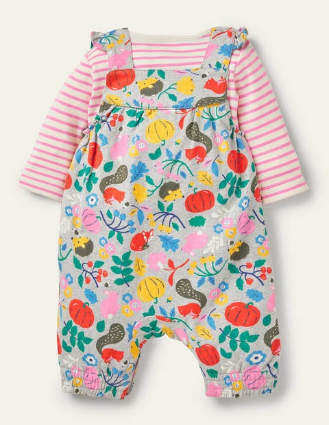 Jersey-Latzhosen-Set - Grau Meliert, Waldfreunde Jersey-Latzhosen-Set - Grau Meliert, Waldfreunde