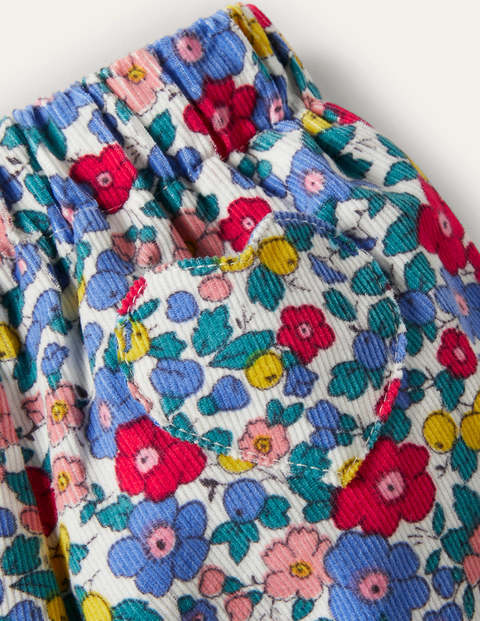 Gemusterte Cord-Pumpshorts - Bunt/Himmelblau, Apfelblüte Gemusterte Cord-Pumpshorts - Bunt/Himmelblau, Apfelblüte