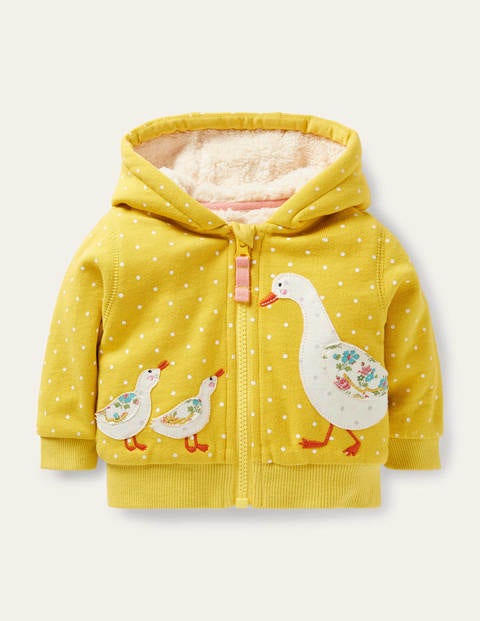 Shaggy-lined Hoodie - Sweetcorn Yellow Ducks