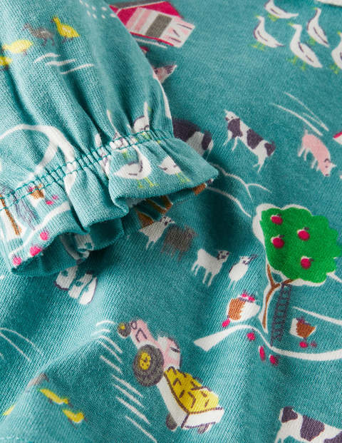 Printed Collared Top - Brook Blue Farmyard Printed Collared Top - Brook Blue Farmyard