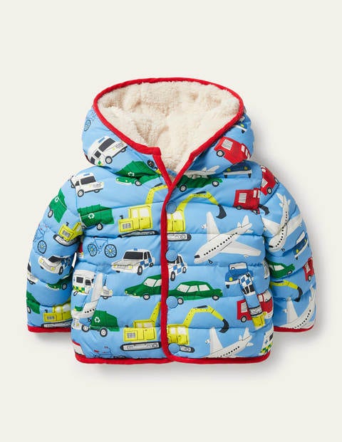 보덴 남아용 자켓 Boden Padded Jacket - Surfboard Blue Things That Go