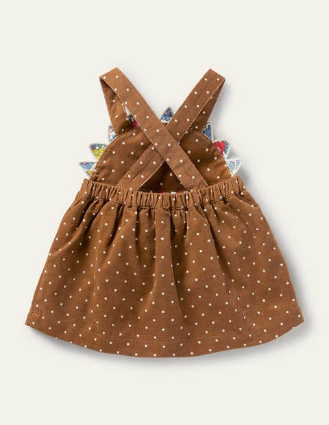 Originelles Cord-Schürzenkleid - Karamellbonbonbraun, Igel Originelles Cord-Schürzenkleid - Karamellbonbonbraun, Igel
