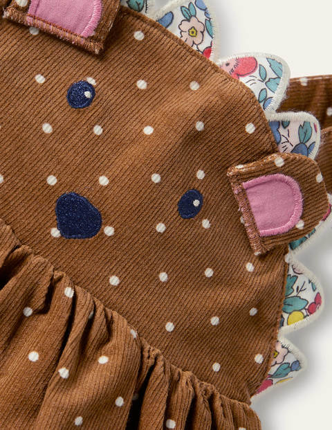 Originelles Cord-Schürzenkleid - Karamellbonbonbraun, Igel Originelles Cord-Schürzenkleid - Karamellbonbonbraun, Igel