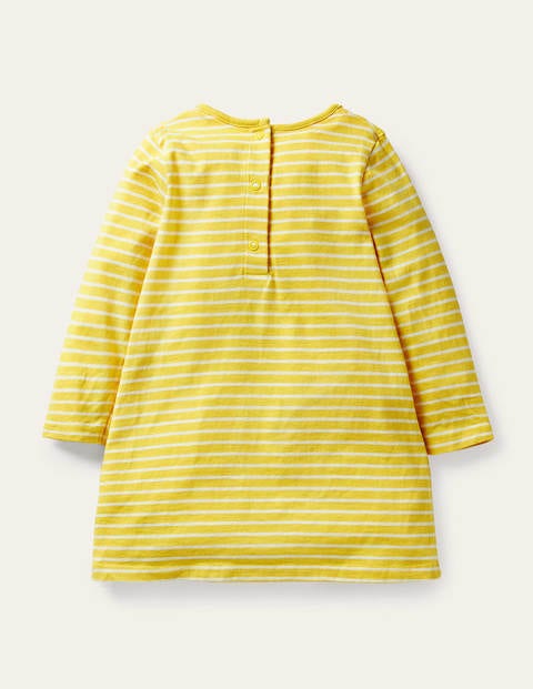Kleid mit großer Applikation - Maisgelb/Elfenbein, Hasen Kleid mit großer Applikation - Maisgelb/Elfenbein, Hasen