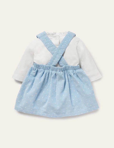 Cord-Schürzenkleidset mit Häschenmotiv - Himmelblau, Häschen Cord-Schürzenkleidset mit Häschenmotiv - Himmelblau, Häschen