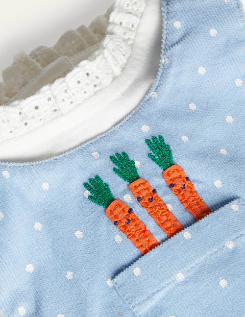 Cord-Schürzenkleidset mit Häschenmotiv - Himmelblau, Häschen Cord-Schürzenkleidset mit Häschenmotiv - Himmelblau, Häschen